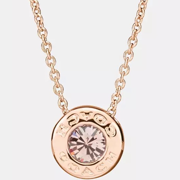 Coach Open Circle Stone Necklace nwt in packaging - Picture 1 of 3